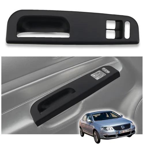 Vista 6 de Bisel del panel de control del interruptor de la ventana de la puerta para VW MK4 Golf Jetta Bora Passat B5 2 puertas negro