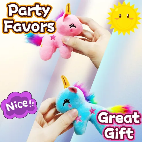 Vista 7 de Kawaite Animales de peluche de unicornio azul para niños y adultos, mini llavero de peluche, peluche de unicornios, animal de peluche suave