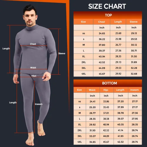 Vista 6 de CL convallaria Paquete de 2 calzoncillos térmicos largos para hombre, forro polar suave, capa base para clima frío, tallas XS-4XL