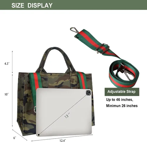 Vista 3 de Bolsas de mano para mujer, bolso de lona, bolso cruzado con cremallera, bolsas de hombro casuales para el trabajo y viajes