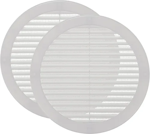 Vista 22 de Vent Systems Cubierta de ventilación blanca Soffit de 4 pulgadas (dimensiones de apertura), rejilla de ventilación redonda de plástico, pantalla