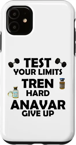 Vista 5 de iPhone 15 Funny Test Limits Tren Hard Never Give Up Gym Bodybuilding Case