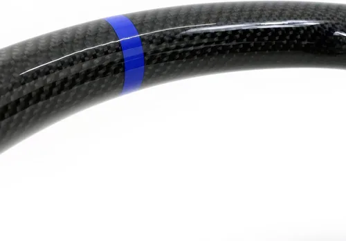 Vista 5 de IKON MOTORSPORTS, Volante compatible con Ford Mustang 2010-2014, Kit de reemplazo de cuerpo de volante en fibra de carbono y cuero con costura azul