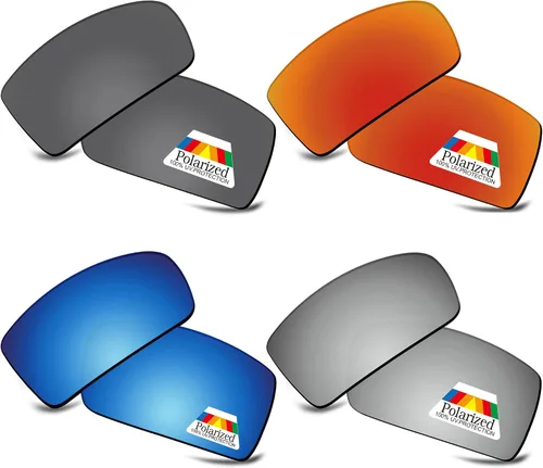 Vista 20 de Bwake Lentes de repuesto para gafas de sol Oakley Gibston OO9449 POLARIZADAS Negro + Azul + Rojo Fuego