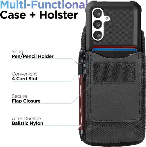 Vista 2 de Encased Funda protectora de cuerpo completo 2 en 1 con funda diseñada para Samsung Galaxy S24 (2024), con protector de pantalla y soporte
