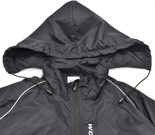 Vista 6 de WOSAWE - Chaqueta de ciclismo con capucha, ligera, cortavientos