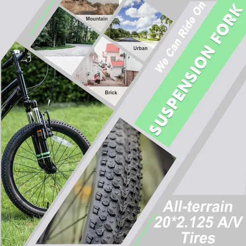 Vista 3 de AVASTA Govet Bicicleta de Montaña de 20'' para Niños de 6-12 Años para Niños y Niñas con Horquilla de Suspensión, Transmisión de 6 Velocidades
