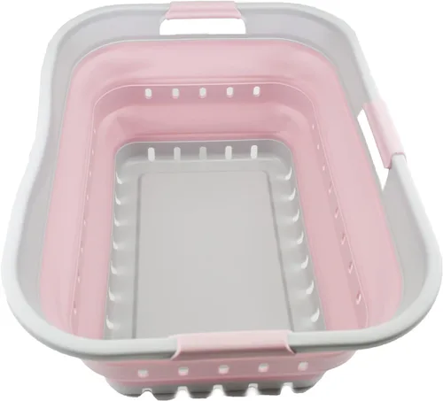 Vista 11 de SAMMART Cesta de lavandería de plástico plegable de 42L (11 galones) - Contenedor/Organizador de almacenamiento plegable emergente - Cesta/Canasta