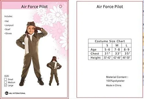 Vista 2 de Disiao Disfraz de piloto del ejército para niños y niñas, trajes de Halloween para cosplay