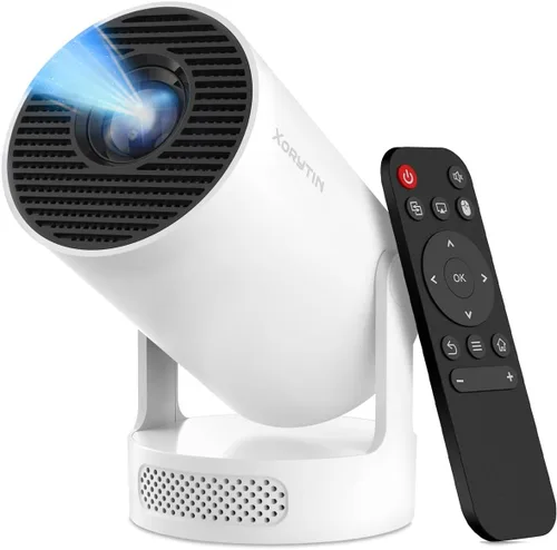 Vista 9 de Mini proyector con Wifi y Bluetooth, soporte 4K con Android 11 blanco-1