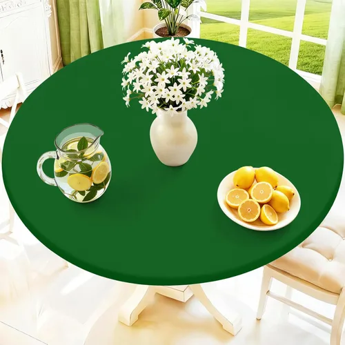 Vista 18 de Moosfor Mantel redondo de elastano, elástico ajustable impermeable para mesas de 18 a 24 pulgadas, mantel de picnic elástico lavable para Azul