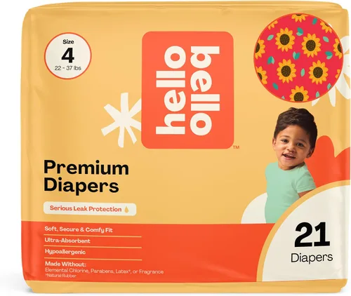Vista 11 de Hello Bello Premium Pañales para bebé talla 1, 32 unidades de pañales desechables, extra absorbentes, hipoalergénicos con ajuste cómodo y seguro