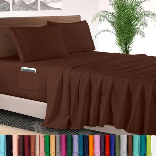 Vista 36 de Elegant Comfort - Juego de sábanas de lujo de 4 piezas - Ropa de cama de lujo de 1500 hilos, calidad de hotel prémium, microfibra, resistente a