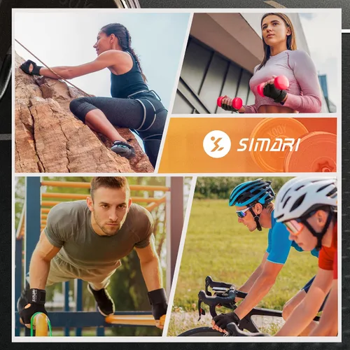 Vista 6 de SIMARI Guantes de entrenamiento transpirables para hombres y mujeres, guantes acolchados para levantamiento de pesas con gran agarre, protección