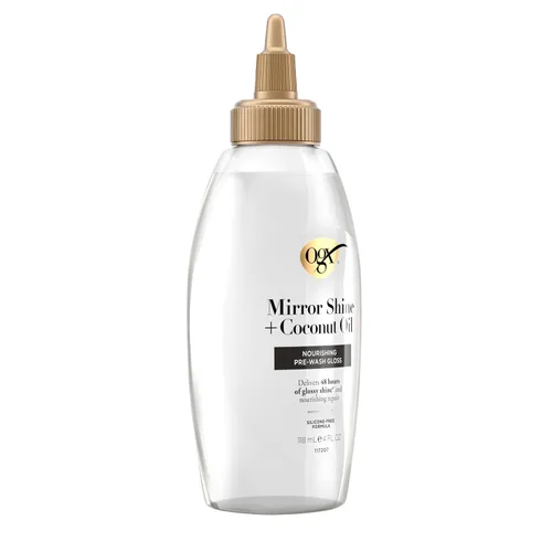 Vista 5 de OGX Mirror Shine + Aceite de Coco Nutritivo Prelavado Gloss, 4 onzas líquidas