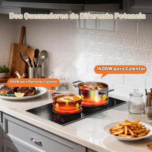 Vista 7 de Quemador eléctrico de 2 quemadores para encimera (110 V, enchufable)