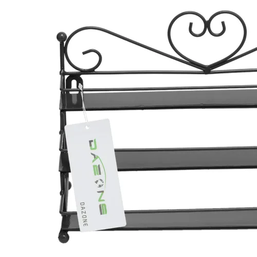 Vista 7 de Dazone Estante de metal montado de 3 niveles para esmalte de uñas, estante de pared, aceites esenciales, organizador de perfumes (negro)