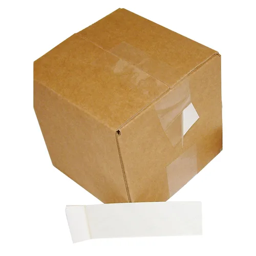Vista 4 de 3M ScotchPad Packaging Tape Pad 3750P es un respaldo de polipropileno con un adhesivo de resina de caucho. Hojas de cinta precortadas y acolchadas