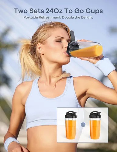 Vista 6 de Ganiza Licuadora profesional de batidos, licuadoras para batidos con 1800 vatios de pico y 8 programas automáticos para frutas congeladas y hielo
