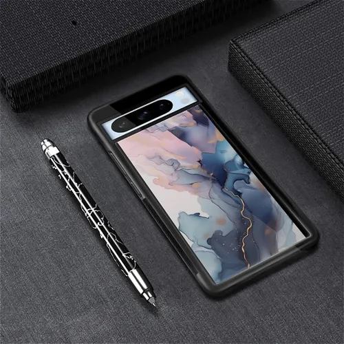 Vista 1223 de Compatible con Google Pixel 4A 5G Mobile Case Creative Acrylic Panel trasero Silicona Protección Grip especialmente diseñado para Google Pixel 4A 5G