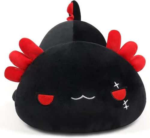 Vista 2 de SNOWOLF Almohada de Peluche de Ajolote Negro Lindo y Suave Animal de Peluche Axolotl Juguete de Peluche Kawaii Gran Regalo para Niños, 12