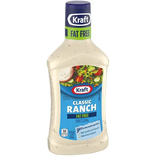 Vista 4 de Kraft Fat Free Classic Ranch Dressing (16 oz Bottles, Pack of 6)