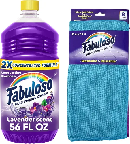 Vista 13 de Fabuloso Limpiador multiusos y limpiador de suelos, concentrado 2 veces, aroma a lavanda, 56 onzas líquidas