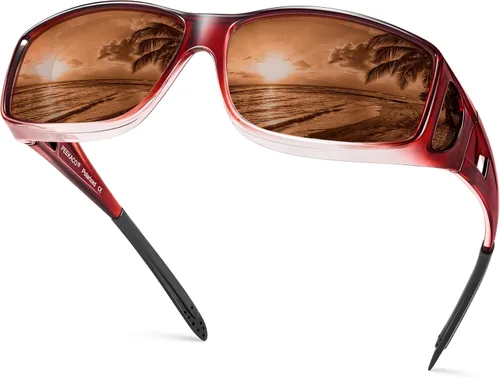 Vista 44 de Polarized Sunglasses Fit Over Glasses for Women Men with UV400 Protection Over Wrap Around Sun Glasses