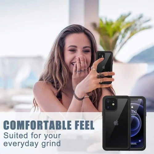 Vista 7 de Diverbox - Funda impermeable para iPhone 12, resistente al agua, a prueba de golpes, a prueba de polvo, IP68 de cuerpo entero, protector de pantalla