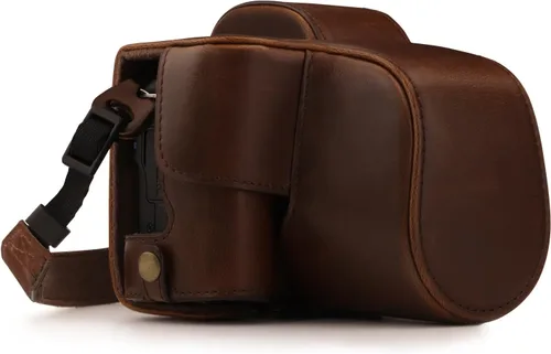 Vista 11 de MegaGear Canon EOS M50 - Funda de piel sintética para cámara, color negro