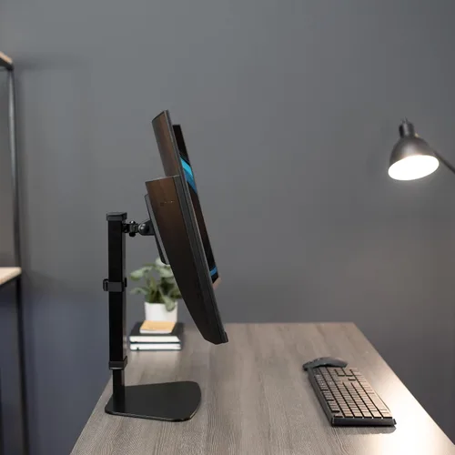 Vista 7 de VIVO Soporte de escritorio de montaje para monitor único, brazo ajustable de altura alta para pantallas de hasta 32 pulgadas, negro, STAND-V001V