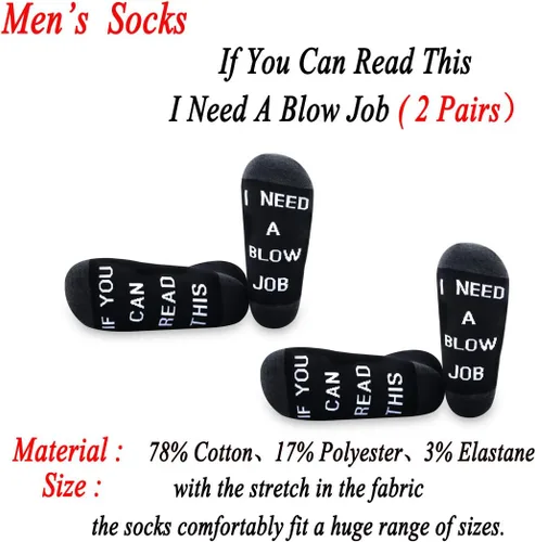 Vista 2 de JXGZSO Humor adulto regalo si usted puede leer esto necesito un golpe trabajo calcetines divertidos regalos para él golpe trabajo calcetines