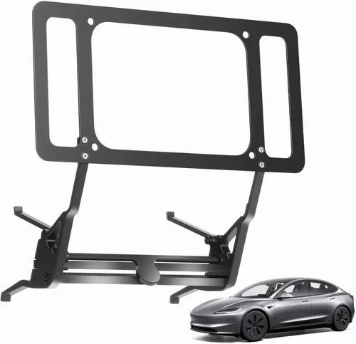 Vista 11 de Soporte para placa de matrícula modelo 3 2023-2017, altura ajustable y sin perforación, soporte para placa frontal con características antirrobo