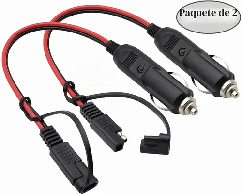 Vista 4 de Cable de cargador para encendedor de cigarrillos SAE, 16 AWG 12 V, enchufe macho a SAE de 2 pines, conector de desconexión rápida, adaptador