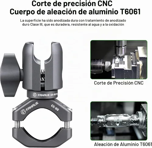 Vista 9 de FANAUE Brazo de enchufe único con abrazadera de manillar base de perno en U compatible con soportes RAM, cabezal de bola de 1 pulgada y soporte