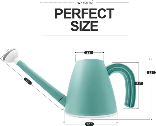 Vista 4 de WhaleLife Regadera interior para plantas de bonsái de casa (2.0L, azul)