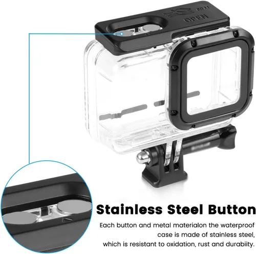 Vista 3 de Funda de buceo para cámara de acción Insta360 ONE RS 4K Edition, carcasa impermeable para buceo subacuático, 196.9 ft/196 pies con accesorio
