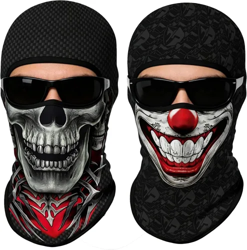 Vista 60 de Pasamontañas 3D, máscara de cara completa, resistente al viento, máscara de esquí con calavera táctica para motocicleta, ciclismo, Halloween