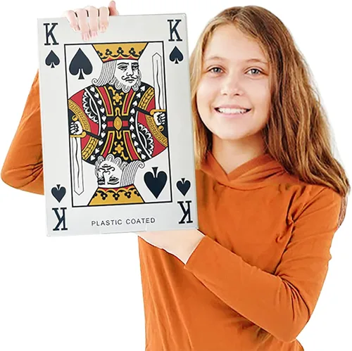 Vista 7 de Yuanhe Cartas de Juego Jumbo Grandes - Baraja Gigante de Cartas de Gran Tamaño Baraja Completa Póquer Enorme para Decoraciones de Fiestas de Casino