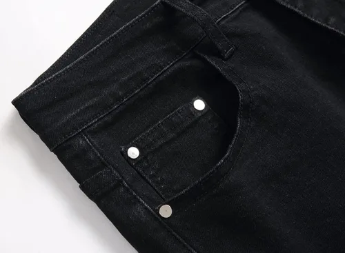Vista 3 de OIIIO Jeans elásticos rasgados de ajuste regular para hombre