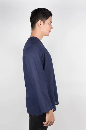 Vista 3 de Lofbaz - Camisa para hombre, 100 % algodón, cuello en V, camisa playera o estilo yoga