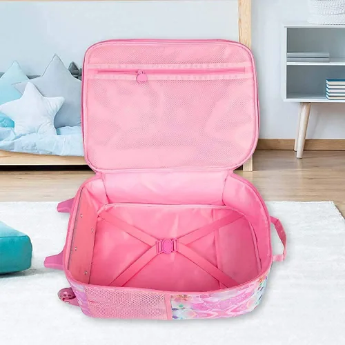 Vista 7 de Equipaje para niños y niñas, maleta de viaje con ruedas para niños pequeños