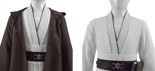 Vista 5 de Disfraz de Anakin para niños, túnica de caballero con capucha, uniforme completo de Jedi, disfraz para Halloween, cosplay