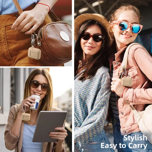 Vista 6 de Lerobo - Funda para AirPod de 2ª/1ª generación con llavero Té de leche