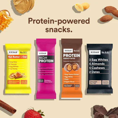 Vista 5 de RXBAR Bocaditos energéticos proteicos, aperitivos energéticos sin gluten, aperitivos de proteínas, mantequilla de maní de chocolate negro