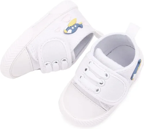 Vista 3 de OAISNIT - Zapatos de lona para bebé, zapatillas de deporte para niños y niñas suaves y antideslizantes para cuna