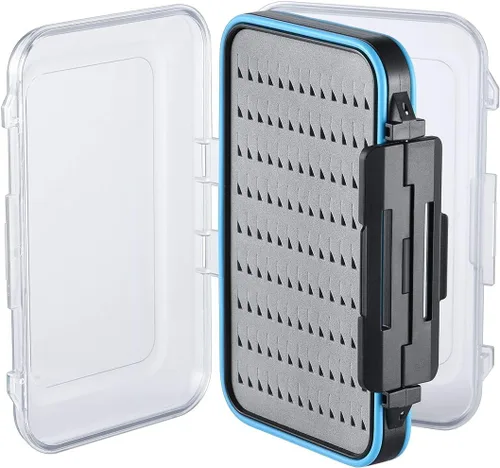 Vista 9 de Gonex Cajas de pesca con mosca para cajas de jig de pesca con mosca de dos caras, caja de pesca con mosca impermeable y ligera, tapa transparente