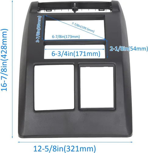 Vista 6 de HECASA Bisel de radio de tablero doble DIN compatible con Jeep Wrangler TJ Radio estéreo 1997-2002 panel central de bisel de tablero