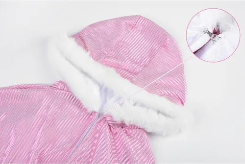 Vista 7 de Capa de princesa con capucha para niñas, capa con capucha para Navidad, Halloween, carnaval, fiesta de cosplay