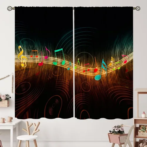 Vista 14 de Cortinas de jazz para mujer americana, estilo grunge, estilo grunge, con bolsillo para barra, para dormitorio, sala de estar, decoración